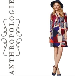 Anthropologie Maeve Taryn Crepe Shift Dress